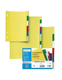 SEPARATORE 6 TASTI COLORATI 21X29,7 PPL RECORD SA46N SEI 580022 SEI ROTA DIVISORI-SEPARATORI CON TASTI NEUTRI