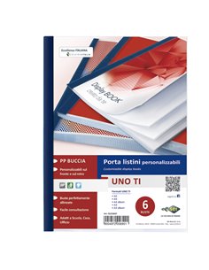 Portalistini personalizzabile UnoTI 22x30cm 6 buste Sei Rota 55220607 SEI ROTA PORTALISTINI PERSONALIZZABILI