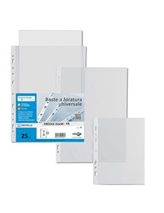 25 BUSTE FORATE 22X30-15 ERCOLE PVC SEI ROTA 502230 SEI ROTA BUSTE A PERFORAZIONE UNIVERSALE