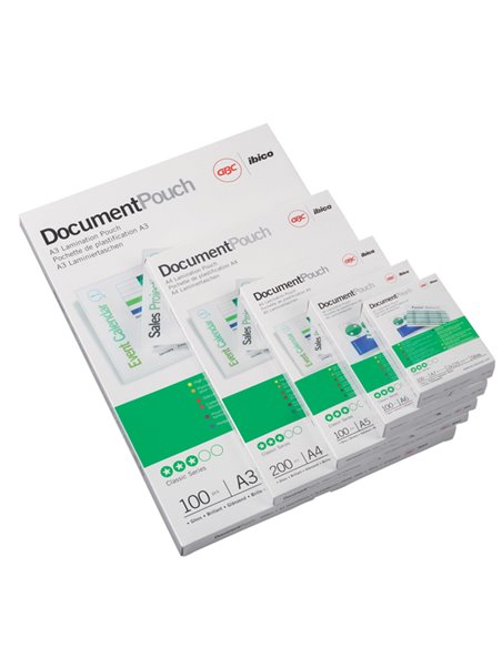 Scatola 100 pouches 2x125mic 75x105mm Jumbo Card GBC 3740303 GBC POUCHES PER PLASTIFICARE
