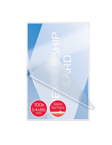 SCATOLA 100 POUCHES 2x250MIC 54X86MM CREDIT CARD 3740430 GBC POUCHES PER PLASTIFICARE