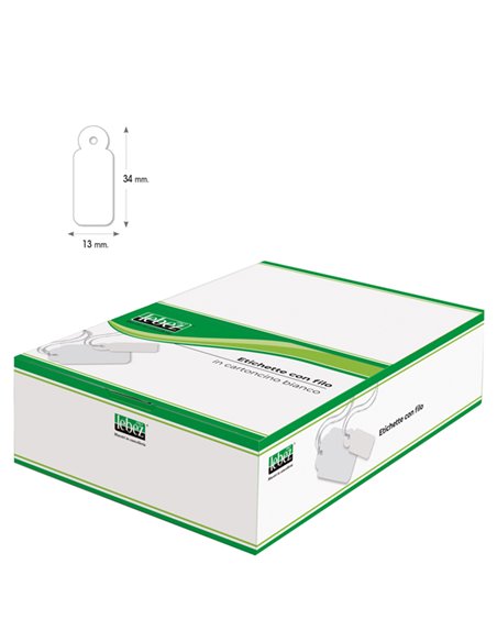 SCATOLA 1000 ETICHETTE CON FILO A386 (13X34MM) A386 LEBEZ ETICHETTE IDENTIFICATIVE-CON FILO