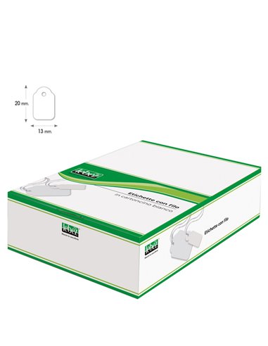 SCATOLA 1000 ETICHETTE CON FILO A387 (13X20MM) A387 LEBEZ ETICHETTE IDENTIFICATIVE-CON FILO