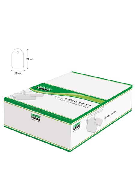 SCATOLA 1000 ETICHETTE CON FILO A388 (15X24MM) A388 LEBEZ ETICHETTE IDENTIFICATIVE-CON FILO
