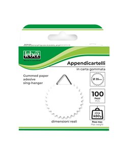 SCATOLA 100 APPENDICARTELLI ADESIV. CARTA GOMMATA ART.263 0263