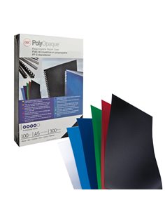 100 COPERTINE POLYOPAQUE A4 300MIC NERO PPL IB386831 GBC CARTELLINE E COPERTINE PER RILEGATURE