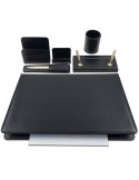 SERVIZIO SCRITTOIO CLASSIC NERO IN SIMILPELLE (6 COMPONENTI) City Time 121-N