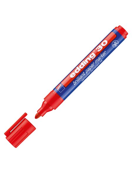 MARCATORE EDDING 30 PERMANENTE PUNTA TONDA ROSSO E-30 002 EDDING A BASE D'ACQUA