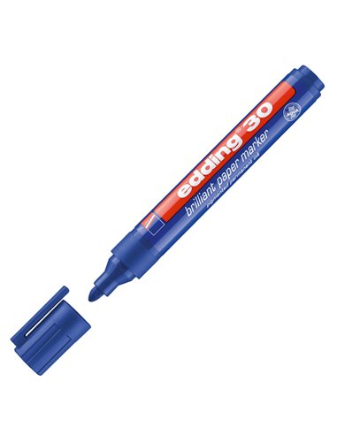 MARCATORE EDDING 30 PERMANENTE PUNTA TONDA BLU 4-30003 EDDING A BASE D'ACQUA