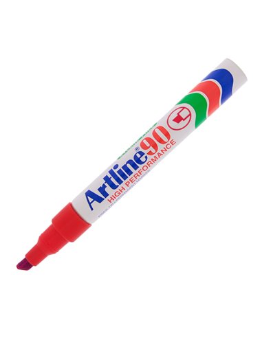 Marcatore artline A 90 permanente punta scalpello rosso A90R ARTLINE PERMANENTI