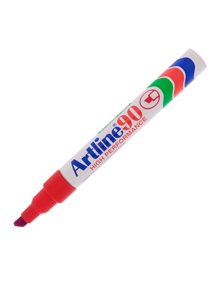 Marcatore artline A 90 permanente punta scalpello rosso A90R ARTLINE PERMANENTI