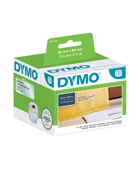 ETICHETTE DIM.36X89MM 260x1 RT INDIRIZZI ESTESI TRASPARENTE 990130 S0722410 DYMO ETICHETTE-NASTRI-TAMPONI PER ETICHETTATRICI ...