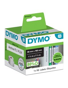 ROTOLO 110 ETICHETTE REGISTRATORE-P 38X190MM X LW 990180 S0722470