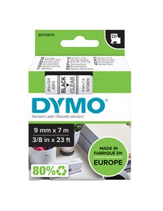 NASTRO DYMO TIPO D1 (9MMX7M) NERO/TRASPARENTE 409100 S0720670