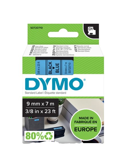 NASTRO DYMO TIPO D1 (9MMX7M) NERO/BLU 409160 S0720710 DYMO ETICHETTE-NASTRI-TAMPONI PER ETICHETTATRICI E PREZZATRICI