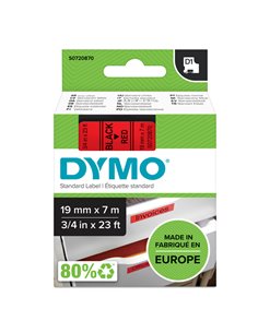NASTRO DYMO TIPO D1 (19MMX7MT) NERO/ROSSO 458070 S0720870 DYMO ETICHETTE-NASTRI-TAMPONI PER ETICHETTATRICI E PREZZATRICI