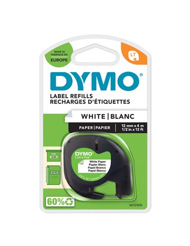 NASTRO IN CARTA DYMO LETRATAG 12MMX4M BIANCO 912000 S0721510