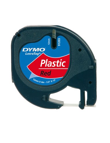 NASTRO IN PLASTICA DYMO LETRATAG 12MMX4M ROSSO 912030 S0721630