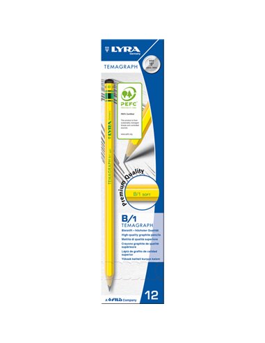 SCATOLA 12 MATITA TEMAGRAPH B GRAFITE LYRA L1140101