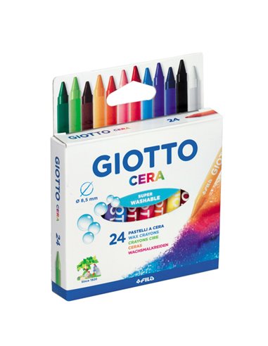 ASTUCCIO 24 PASTELLI CERA 90mm ø 8.5mm GIOTTO 282200