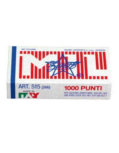 SCATOLA 1000 PUNTI ZENITH 515 (24/6) IN ACCIAIO NATURALE 0305151601