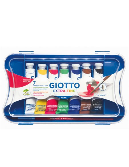 BOX 7 TUBETTI TEMPERA 12ML GIOTTO TUBO 4 ASSORTITO 30310000 GIOTTO TEMPERE