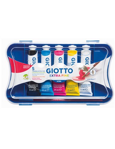 BOX 5 TUBETTI TEMPERA 21ML GIOTTO TUBO 7 ASSORTITO 32710000