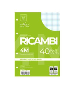 RICAMBI FORATI A5 4MM 80GR QUAXIMA 40FG 80GR PIGNA 00629044M PIGNA RICAMBI FORATI