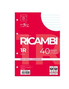 RICAMBI FORATI A4 1RIGO QUAXIMA 40FG 80GR PIGNA 00629031R PIGNA RICAMBI FORATI