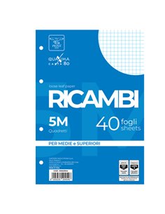 RICAMBI FORATI A4 5MM QUAXIMA 40FG 80GR PIGNA 00629035M PIGNA RICAMBI FORATI