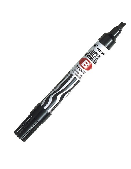 Marcatore SUPER COLOR PERMANENT punta scalpello nero PILOT 002422 PILOT PERMANENTI
