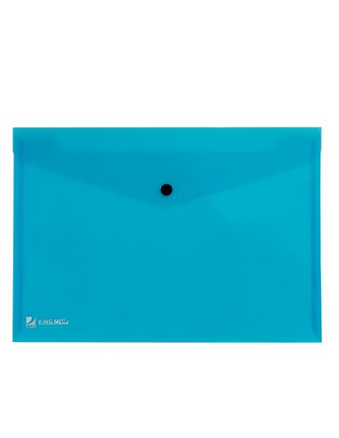 BUSTA CON BOTTONE PULL AZZURRO 21X29.7CM 00111316 KING MEC CARTELLINE IN PLASTICA CON BOTTONE