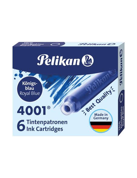SCATOLA 6 CARTUCCE INCHIOSTRO TP/6 BLU ROYAL PELIKAN 4001 (0ATM01) 100401545