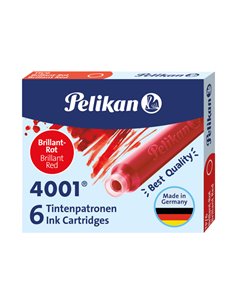 SCATOLA 6 CARTUCCE INCHIOSTRO TP/6 ROSSO PELIKAN 4001 (0ATM05) 400142567