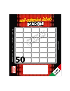 Etichetta adesiva bianca 20x12mm (10fogli x 50etichette) Markin X10014 MARKIN ETICHETTE IN FOGLIETTI