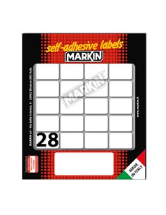 Etichetta adesiva bianca 28x19mm (10fogli x 28etichette) Markin X10023