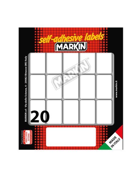 Etichetta adesiva bianca 34x21mm (10fogli x 20etichette) Markin X10027