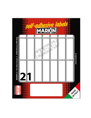 Etichetta adesiva bianca 46x14mm (10fogli x 21etichette) Markin 10032 MARKIN ETICHETTE IN FOGLIETTI
