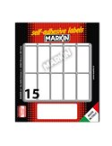 Etichetta adesiva bianca 46x20mm (10fogli x 15etichette) Markin X10033