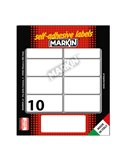 Etichetta adesiva bianca 58x27mm (10fogli x 10etichette) Markin X10043