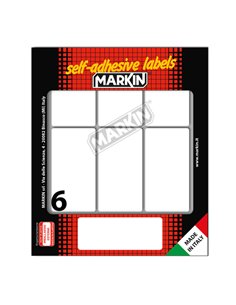 Etichetta adesiva bianca 70x37mm (10fogli x 6etichette) Markin 10046