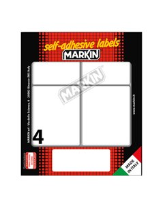 Etichetta adesiva bianca 70x56mm (10fogli x 4etichette) Markin 10047 MARKIN ETICHETTE IN FOGLIETTI