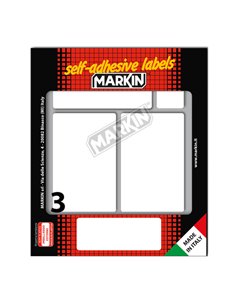 Etichetta adesiva bianca 83x53mm (10fogli x 3etichette) Markin X10049 MARKIN ETICHETTE IN FOGLIETTI