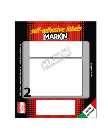 Etichetta adesiva bianca 95x66mm (10fogli x 2etichette) Markin X10050 MARKIN ETICHETTE IN FOGLIETTI