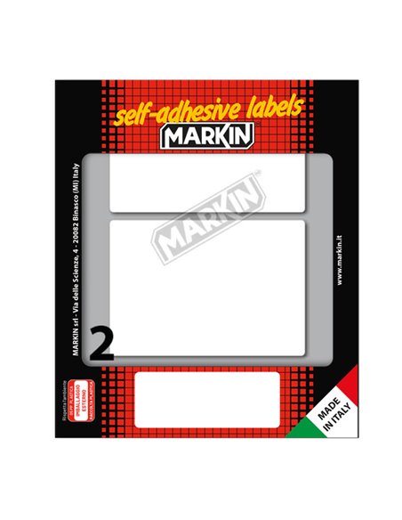 Etichetta adesiva bianca 95x66mm (10fogli x 2etichette) Markin X10050 MARKIN ETICHETTE IN FOGLIETTI