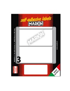 Etichetta adesiva bianca 100x46mm (10fogli x 3etichette) Markin 10051 MARKIN ETICHETTE IN FOGLIETTI