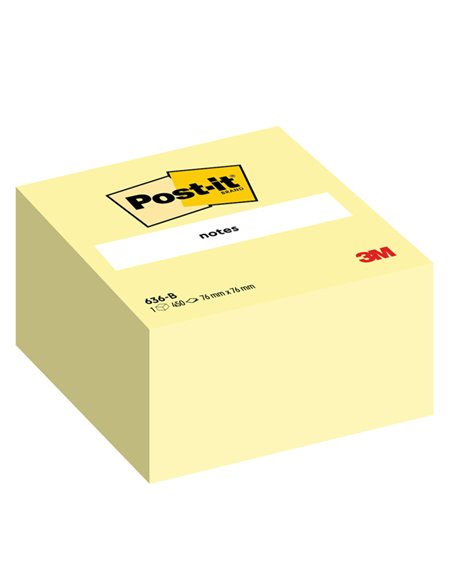 BLOCCO CUBO 450fg Post-it® Giallo Canary™ 76x76mm 636-B 7100172238