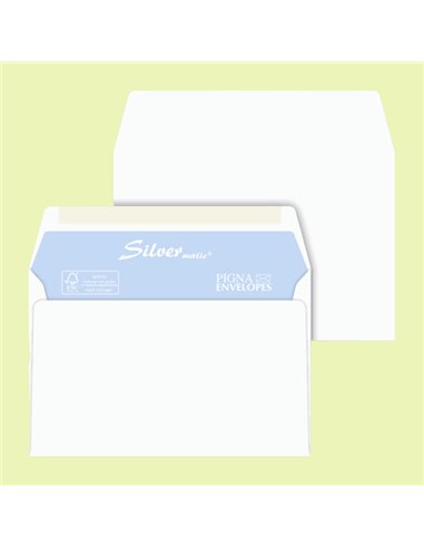 25 buste SILVER MATIC FSC® gommata bianca s/finestra 114x162mm 80gr Pigna Envelo 0592998C6 Pigna Envelopes BUSTE COMMERCIALI