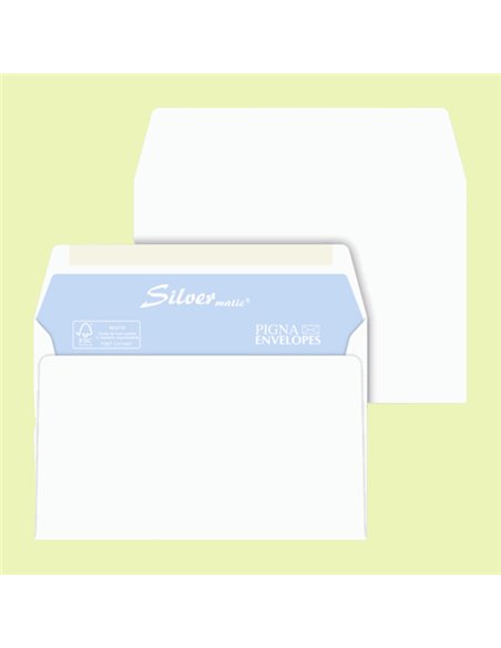 25 buste SILVER MATIC FSC® gommata bianca s/finestra 114x162mm 80gr Pigna Envelo 0592998C6 Pigna Envelopes BUSTE COMMERCIALI
