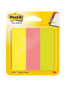 SEGNAPAGINA Post-it® 671-3 (300FG) 3COLORI INDEX 25X76MM IN CARTA 7100172769
